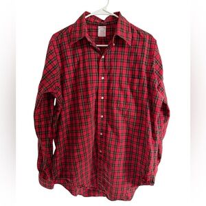 Brooks Brothers 100% Cotton Buffalo Red and Black Plaid Button Up, Size Large